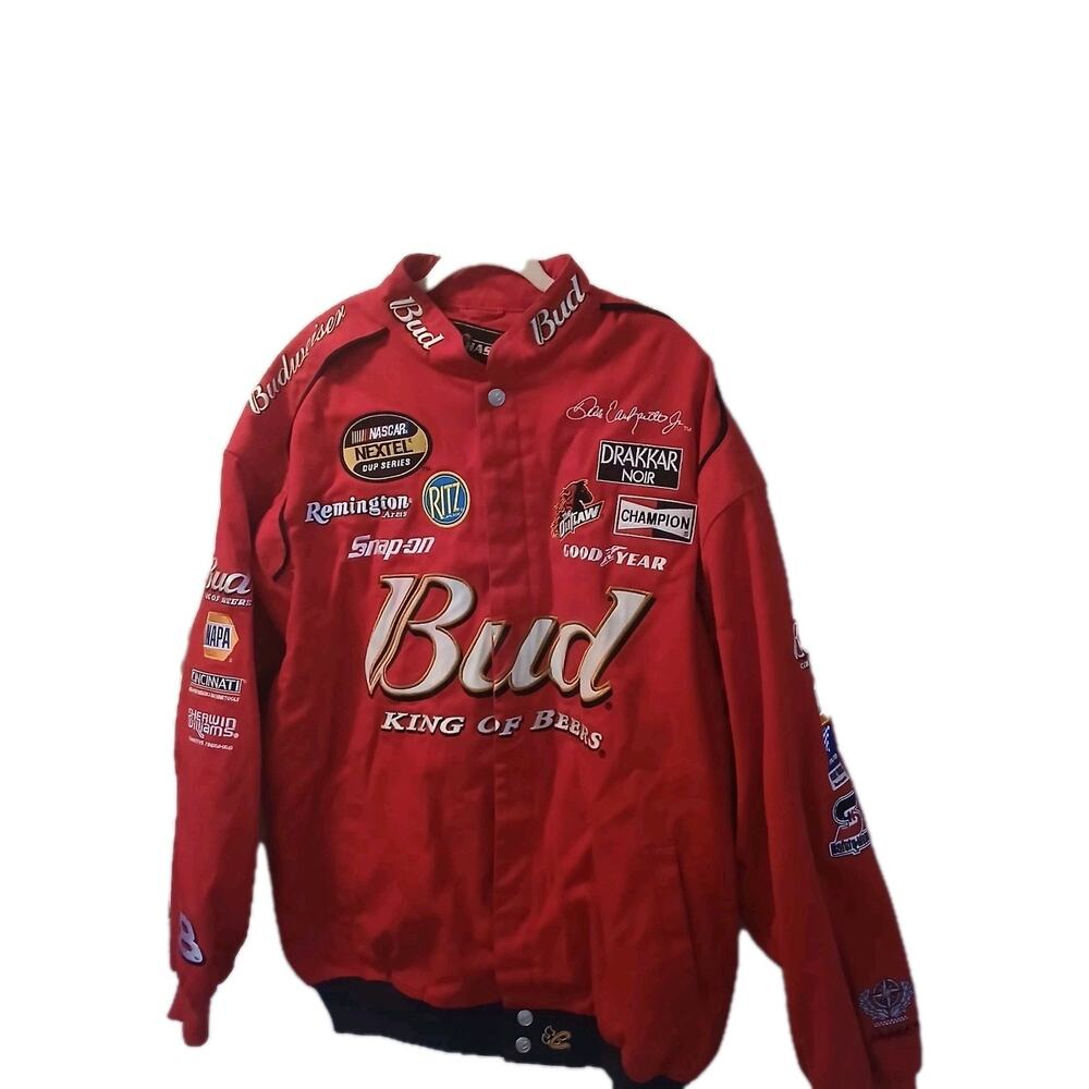 CHASE AUTHENTICS NASCAR BUDWEISER DALE EARNHARDT JR  SNAP TWILL JACKET 2XL